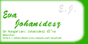 eva johanidesz business card